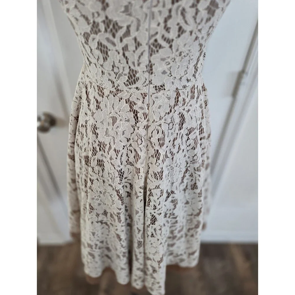 Joyfolie Hazel Fit & Flare Lace Dress in turtledove Girls Size 12
